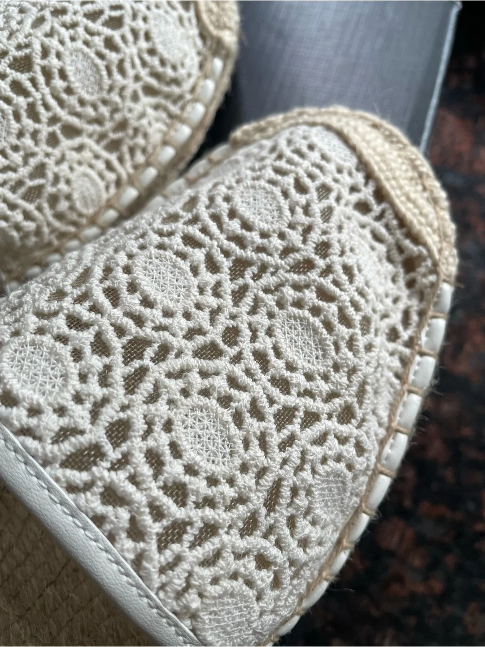 Talbots Cream Crochet Espadrille Slingback Flats$119.marked dn to $99.99. 1/2off